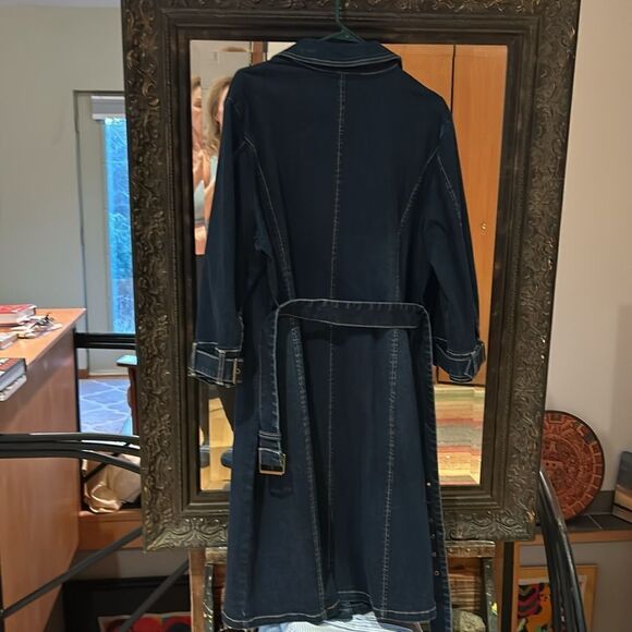 No Brand Plus size Dress 3/4 sleeve stretch denim button down belt pockets 1X - Picture 9 of 17